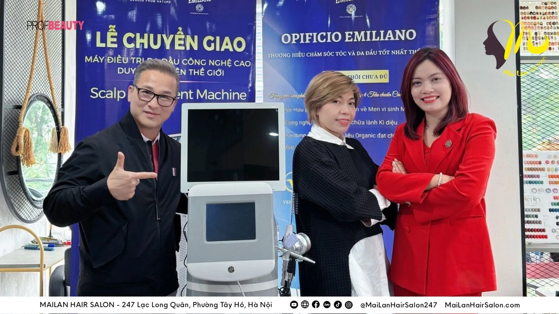 Mai Lan Hair Salon chính thức nhận chuyển giao máy điều trị da đầu công nghệ cao - Bước tiến mới trong chăm sóc tóc